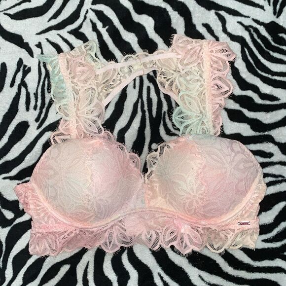 EUC Victoria’s Secret pink ombré underwire date push-up bralette size medium - Picture 2 of 11